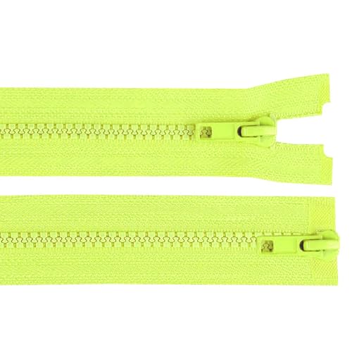 1 Reißverschluss 2-Wege 5mm 65 cm teilbar Autolock Doppelzipper Farbwahl, Farbe:neongelb von maDDma