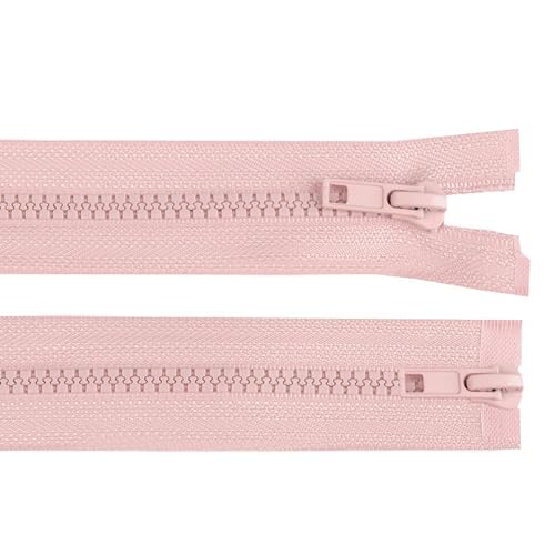 1 Reißverschluss 2-Wege 5mm 75 cm teilbar Autolock Doppelzipper Farbwahl, Farbe:puderrosa von maDDma