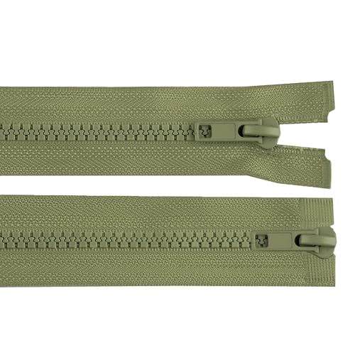 1 Reißverschluss 2-Wege 5mm 85 cm teilbar Autolock Doppelzipper Farbwahl, Farbe:pistazie von maDDma