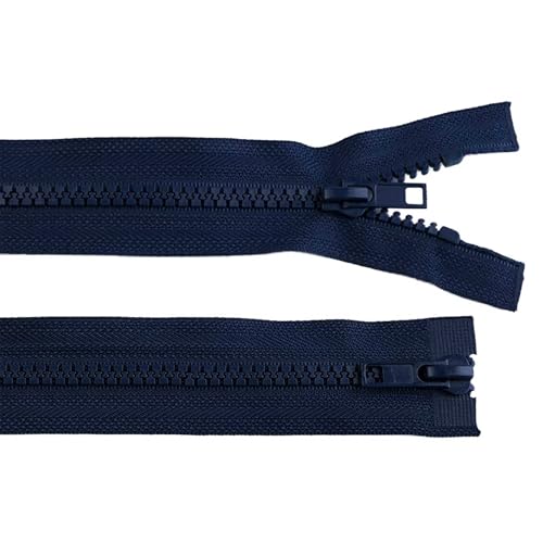 1 Reißverschluss 2-Wege 5mm 90 cm teilbar Autolock Doppelzipper Farbwahl, Farbe:marineblau von maDDma