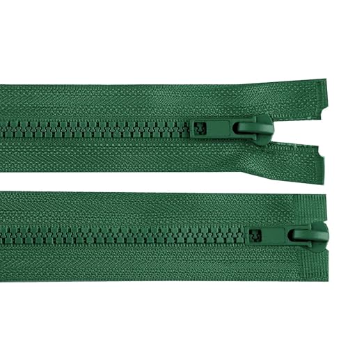 1 Reißverschluss 2-Wege 5mm 90 cm teilbar Autolock Doppelzipper Farbwahl, Farbe:tannengrün von maDDma