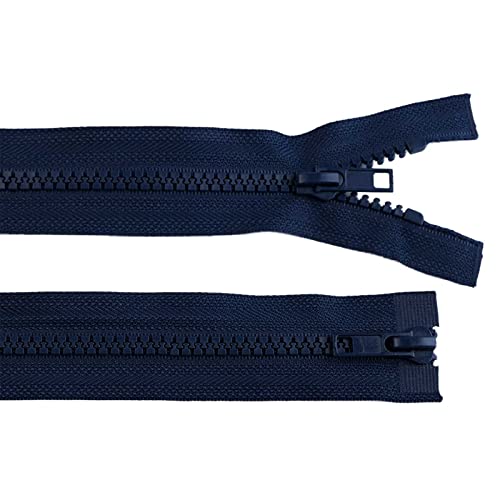 1 Reißverschluss 5mm 2-Wege-Reißverschluss teilbar Doppelzipper Autolock Längen- / Farbwahl, Größe:95cm, Farbe:marineblau von maDDma