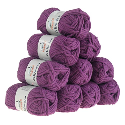10 x 50g Filzwolle CHIMERA, Wolle zum Strickfilzen, Farbauswahl, Farbe:purple von maDDma