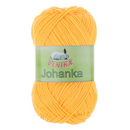 10 x 50g Strickgarn Johanka Strick-Wolle Handstrickgarn Klassikgarn Sommergarn Farbwahl, Farbe:096 mango von maDDma