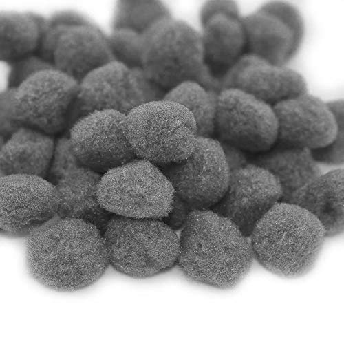 100 Pompons 15mm kreativ zum Basteln unterschiedliche Farben oder Farbmix, Farbe:grau von maDDma