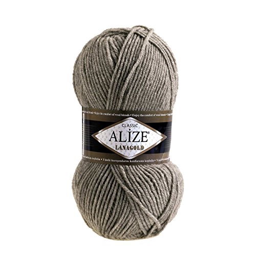 100 g ALIZE Lanagold 49% Wolle Strickgarn Winterwolle Schurwolle Farbwahl, Farbe:braun melange von maDDma