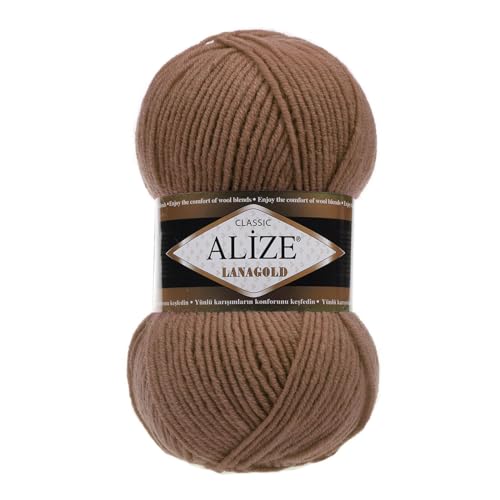 100 g ALIZE Lanagold 49% Wolle Strickgarn Winterwolle Schurwolle Farbwahl, Farbe:braun von maDDma