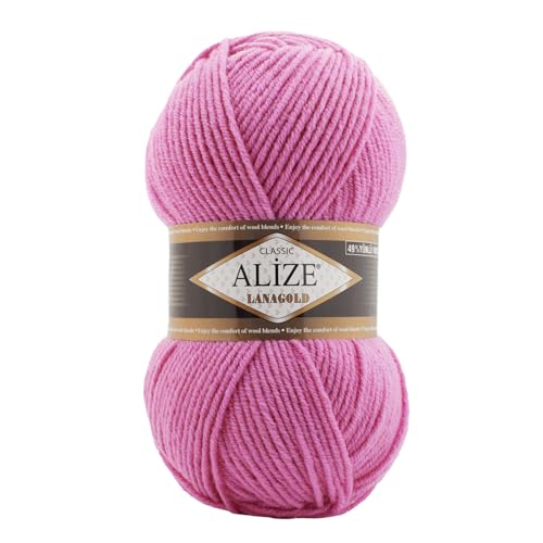 100 g ALIZE Lanagold 49% Wolle Strickgarn Winterwolle Schurwolle Farbwahl, Farbe:bubblegum von maDDma