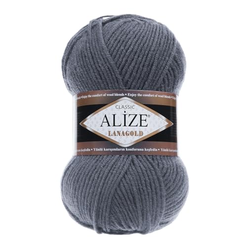 100 g ALIZE Lanagold 49% Wolle Strickgarn Winterwolle Schurwolle Farbwahl, Farbe:graublau von maDDma