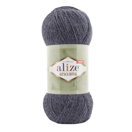 100g Alize Alpaca Royal 15% Alpaka Klassikgarn Oeko-Tex 100 Strickgarn Häkelgarn Farbwahl, Farbe:203 jeans meliert von maDDma