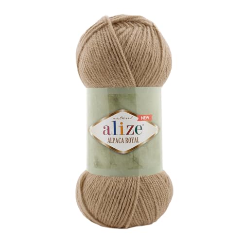 100g Alize Alpaca Royal 15% Alpaka Klassikgarn Oeko-Tex 100 Strickgarn Häkelgarn Farbwahl, Farbe:262 beige von maDDma