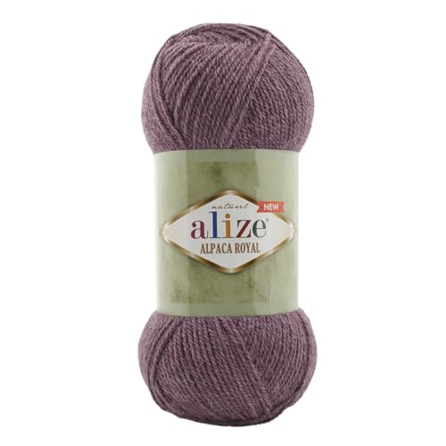 100g Alize Alpaca Royal 15% Alpaka Klassikgarn Oeko-Tex 100 Strickgarn Häkelgarn Farbwahl, Farbe:618 lila von maDDma