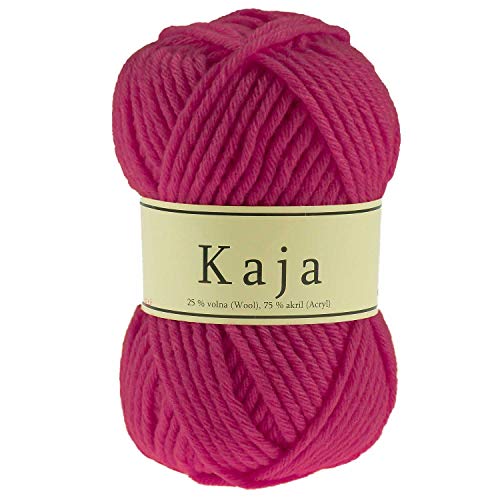 100g Mützenwolle/Jackenstrickgarn KAJA, 25% Wolle, verschieden Farben, Farbe:pink von maDDma