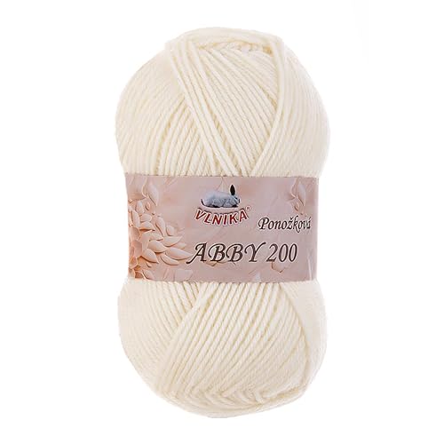 100g Strickgarn Abby 200 unifarben Sockengarn Socken-Wolle Strumpfgarn Farbwahl, Farbe:creme von maDDma