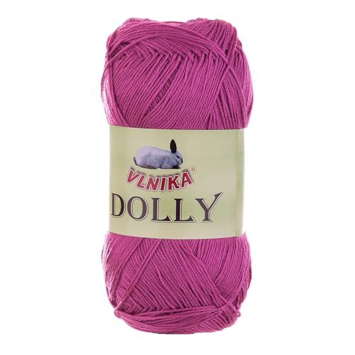 100g Strickgarn Dolly Uni Häkelgarn Handstrickgarn Wolle Farbwahl, Farbe:fuchsia von maDDma