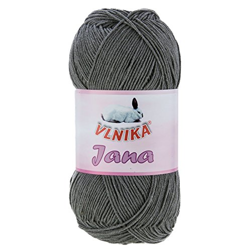 100g Strickgarn Jana Häkelgarn Strickwolle Häkelwolle Baby-Wolle, Farbauswahl, Farbe:grau von maDDma