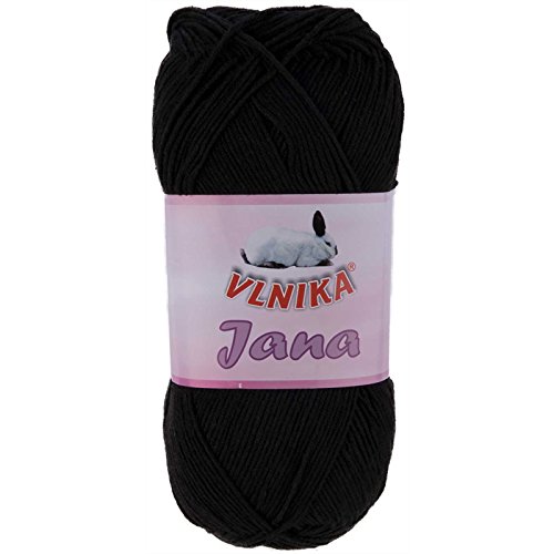 100g Strickgarn Jana Häkelgarn Strickwolle Häkelwolle Baby-Wolle, Farbauswahl, Farbe:schwarz von maDDma