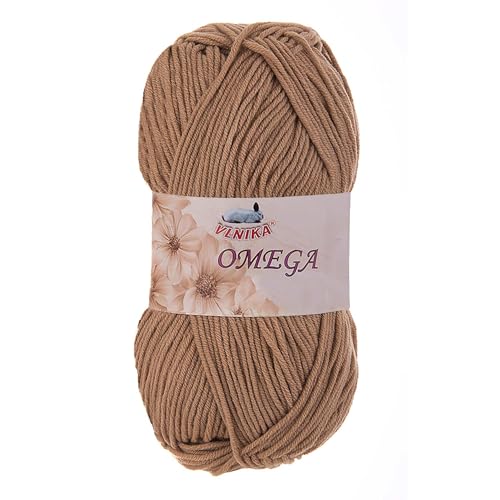 100g Strickgarn Omega Häkelgarn Acrylwolle Klassikgarn Wolle unifarben, Farbwahl, Farbe:beige von maDDma