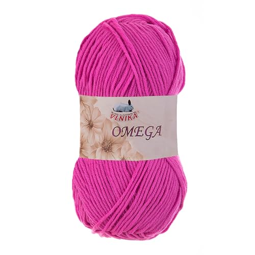 100g Strickgarn Omega Häkelgarn Acrylwolle Klassikgarn Wolle unifarben, Farbwahl, Farbe:pink von maDDma