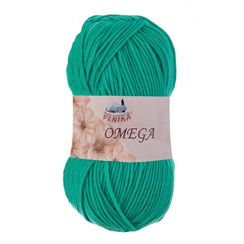 100g Strickgarn Omega Häkelgarn Acrylwolle Klassikgarn Wolle unifarben, Farbwahl, Farbe:smaragdgrün von maDDma