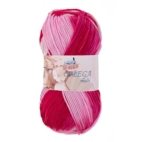 100g Strickgarn Omega multi Häkelgarn Acrylwolle Klassikgarn Wolle, Farbe:mehrfarbig 3 von maDDma