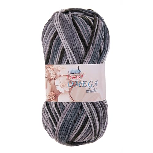 100g Strickgarn Omega multi Häkelgarn Acrylwolle Klassikgarn Wolle, Farbe:mehrfarbig 4 von maDDma