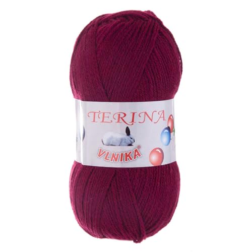 100g Terina Strickgarn Häkelgarn Wolle Acrylwolle pflegeleicht Farbwahl, Farbe:bordeaux von maDDma