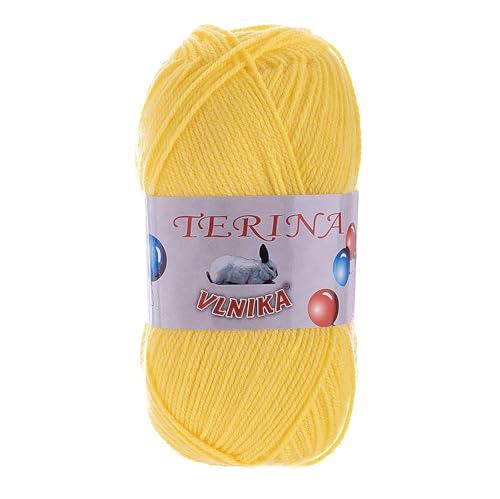 100g Terina Strickgarn Häkelgarn Wolle Acrylwolle pflegeleicht Farbwahl, Farbe:gelb von maDDma