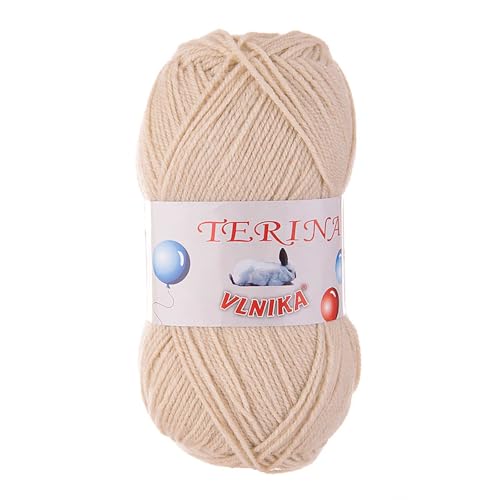 100g Terina Strickgarn Häkelgarn Wolle Acrylwolle pflegeleicht Farbwahl, Farbe:hellbeige von maDDma