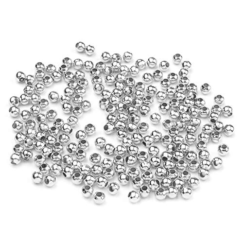 10g Metallperlen platinfarben, 3mm, rund, ca. 150 Perlen von maDDma