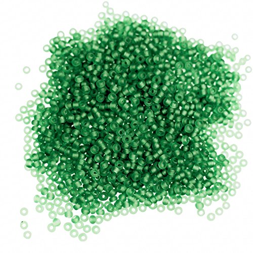 10g Rocailles Glasperlen rund 12/0 2x1,5mm, Bohrung 0,8mm, Farben Farbwahl, Farbe:grasgrün von maDDma