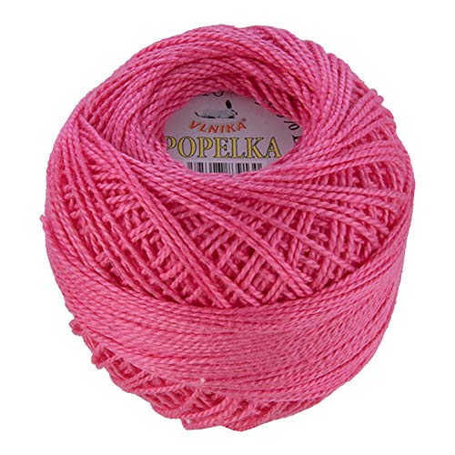 10g Stickgarn/Häkelgarn Popelka 85m 100% Baumwolle Filethäkeln Sticken Häkeln Farbwahl, Farbe:pink von maDDma