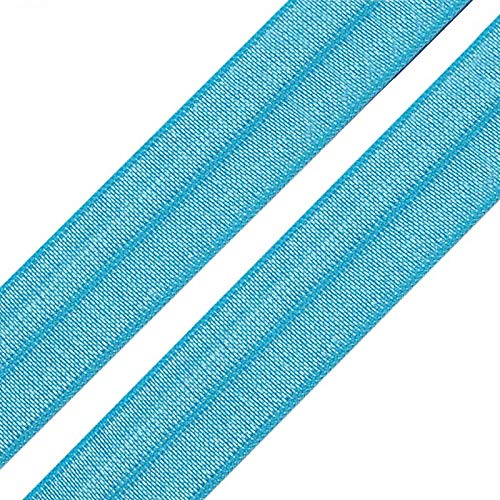 1m Einfassband 20mm hochelastisch 44% Elastan gefalzt Meterware Faltgummi Schrägband Farbwahl, Größe:20mm, Farbe:babyblau von maDDma