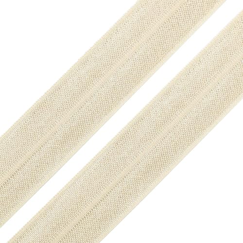 maDDma ® 1m Einfassband 20mm hochelastisch 44% Elastan gefalzt Meterware Faltgummi Schrägband, creme, Polyester, Elastan (56%, 44%), Klassisch, Einfarbig, für alle Gelegenheiten, Casual von maDDma