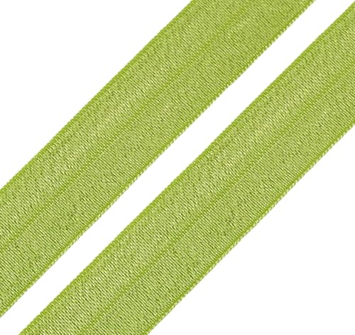 1m Einfassband 20mm hochelastisch 44% Elastan gefalzt Meterware Faltgummi Schrägband Farbwahl, Größe:20mm, Farbe:limette von maDDma