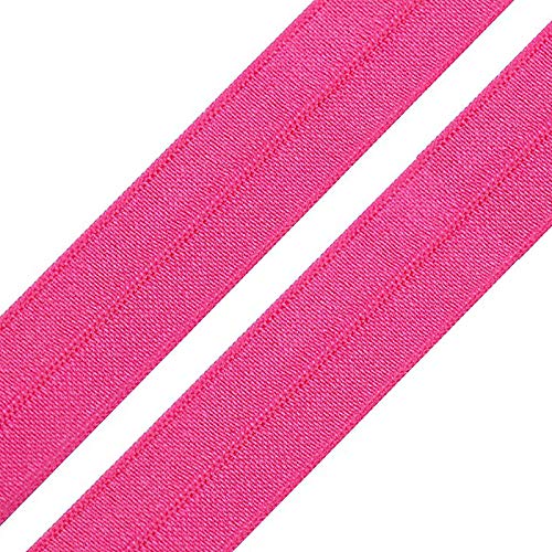 1m Einfassband 20mm hochelastisch 44% Elastan gefalzt Meterware Faltgummi Schrägband Farbwahl, Größe:20mm, Farbe:pink von maDDma