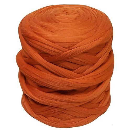 1m Filzwolle Märchenwolle Merino Nassfilzen Trockenfilzen Spinnen über 100 Farben Meterware, Farbe Wolle:036 kürbisorange von maDDma