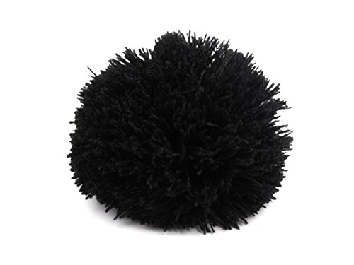 2 Bommeln/Wollbommeln/Pompons, 10cm mit einer großen Farbauswahl, Farbe:schwarz von maDDma