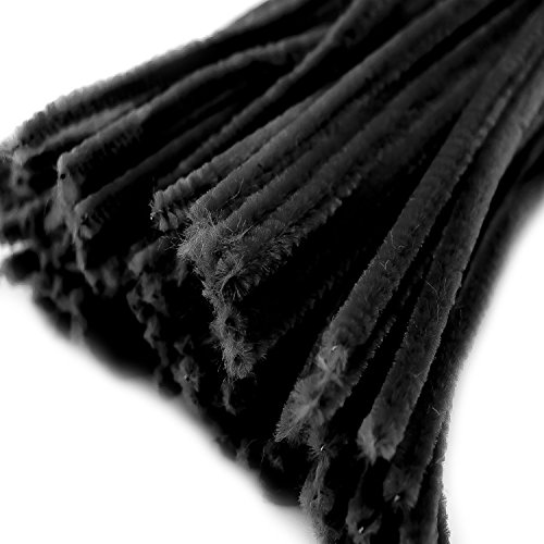 20 Draht Pfeifenreiniger 6 mm Länge 30cm CHENILLE Farbe wählbar, Farbe:schwarz von maDDma