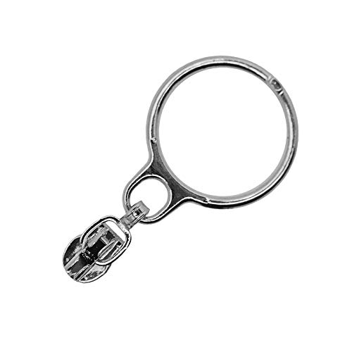 20 Reißverschluss Zipper mit Ring für Endlosreißverschluss, Farb- Größenwahl, Farbe:silber, Größe:3mm von maDDma