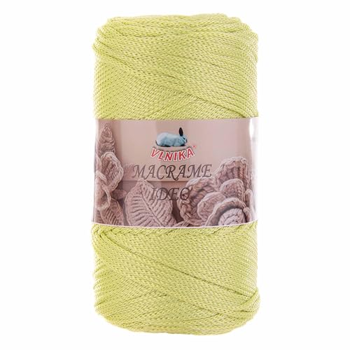 250g Strickgarn Macrame Ideo Unifarben Makrameegarn Häkelgarn Flechtgarn Knüpfgarn Basteln Farbwahl, Farbe:pastellgelb von maDDma