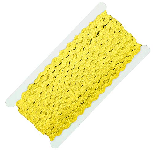 25m Qualitäts-Zackenlitze Borte Zick-Zack-Borte auf Karte, 5/9mm breit, Farbwahl, Farbe:gelb von maDDma