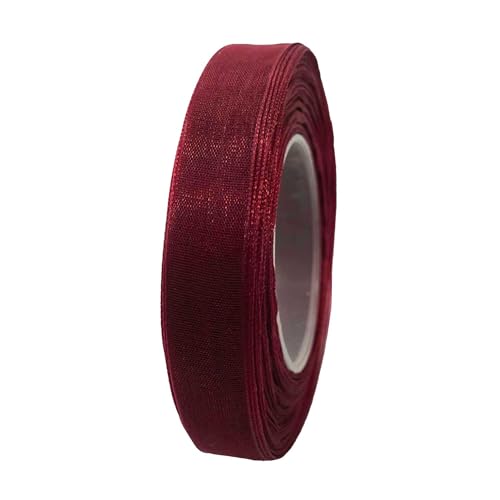 27m Chiffonband 12mm Geschenkband Schleifenband Dekoration Floristik Farbwahl, Farbe:bordeaux von maDDma