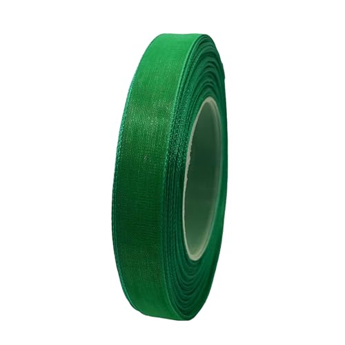 27m Chiffonband 12mm Geschenkband Schleifenband Dekoration Floristik Farbwahl, Farbe:grün von maDDma