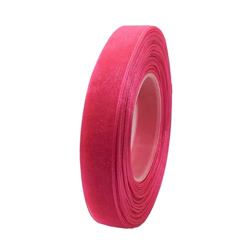 27m Chiffonband 12mm Geschenkband Schleifenband Dekoration Floristik Farbwahl, Farbe:pink von maDDma