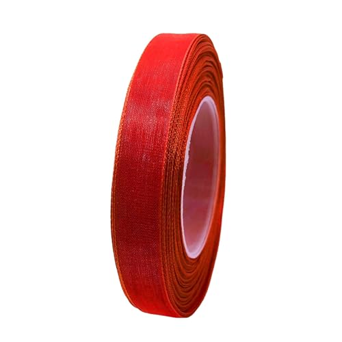 27m Chiffonband 12mm Geschenkband Schleifenband Dekoration Floristik Farbwahl, Farbe:rot von maDDma