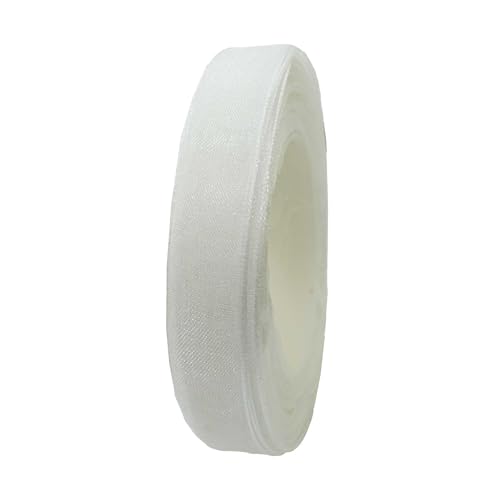 27m Chiffonband 12mm Geschenkband Schleifenband Dekoration Floristik Farbwahl, Farbe:weiß von maDDma