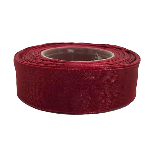 27m Chiffonband 25mm Polyesterband Dekoration Schleifenband Geschenkband Farbwahl, Farbe:bordeaux von maDDma