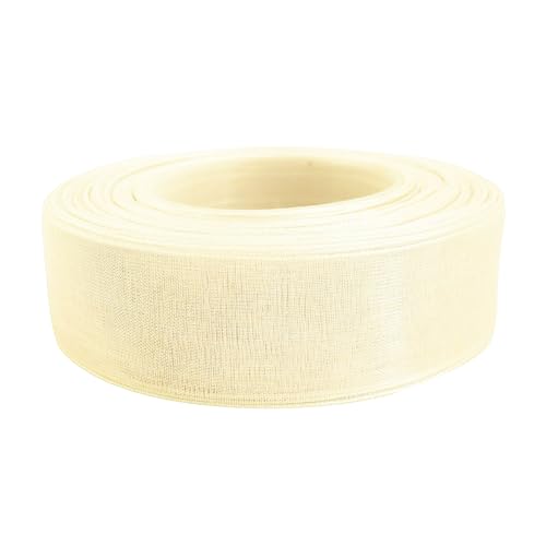 27m Chiffonband 25mm Polyesterband Dekoration Schleifenband Geschenkband Farbwahl, Farbe:creme von maDDma