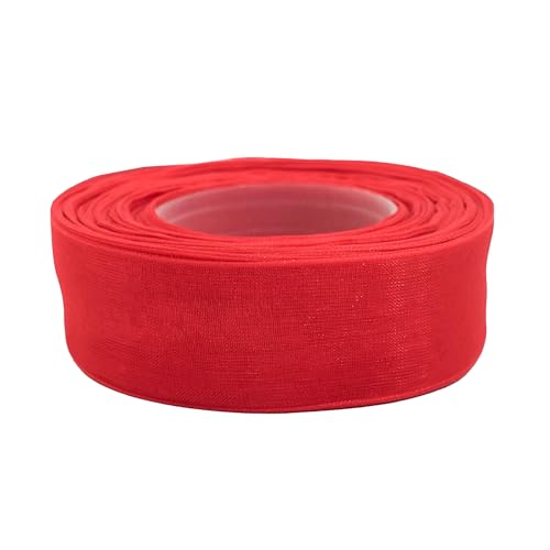 27m Chiffonband 25mm Polyesterband Dekoration Schleifenband Geschenkband Farbwahl, Farbe:rot von maDDma